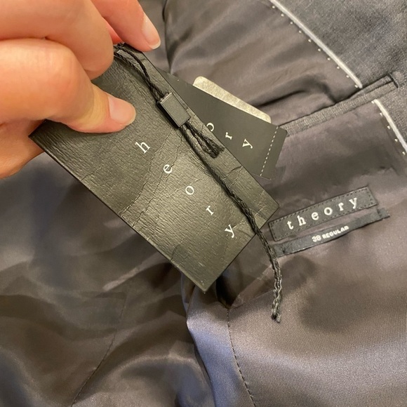 Theory Men’s Xylo 100% Wool Blazer Grey Size 38R Sport Coat Single Breasted - Picture 10 of 14